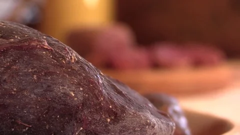 Breads and sausages Stock Footage 79562271