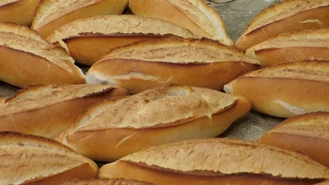 Breads close-up. fresh bread. Turkish bread close up shoot Stock Footage 164291562