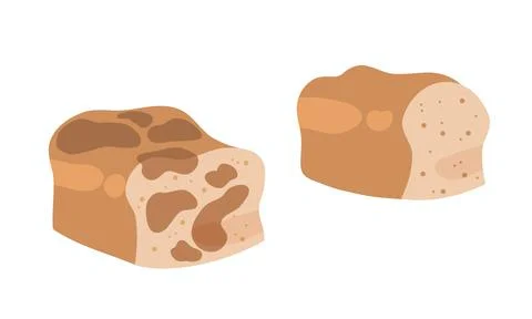 Breads flat illustration Stock Illustration
