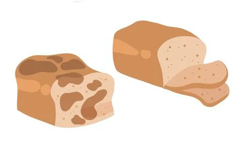 Breads flat illustration Stock Illustration