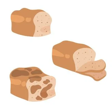 Breads flat illustration Illustrazione stock