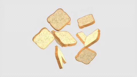 Breads rotate in transparent background 動画素材 148483697