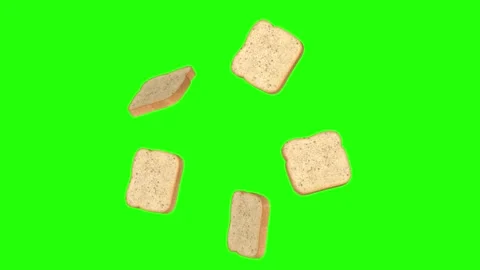 Breads rotation around center point on green screen background Video stock 322790335