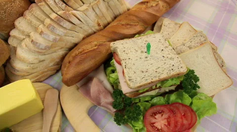Breads With Sandwich Stock Footage 858153