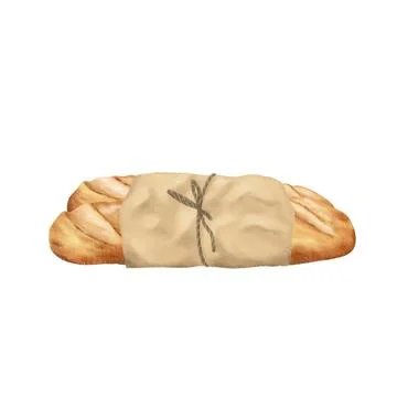 Breads wrapped paper illustration Illustrazione stock