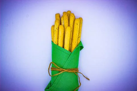 Breadsticks on light background Foto stock