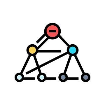 Breadth first search bfs color icon vector illustration イラスト素材