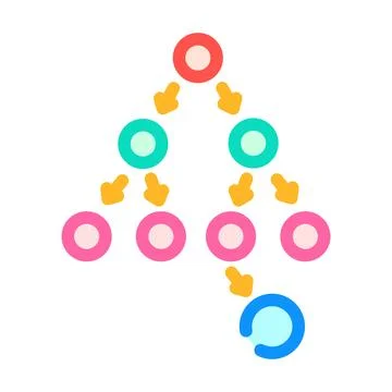 Breadth first search bfs color icon vector illustration Stock Illustration