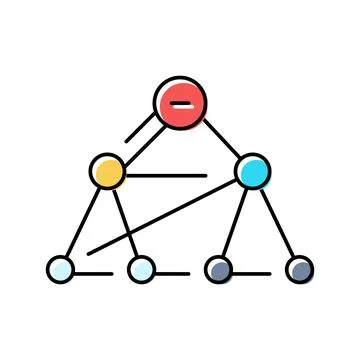 Breadth first search bfs color icon vector illustration イラスト素材