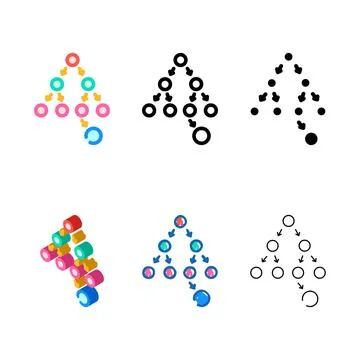 Breadth first search bfs color icon vector variants Stock Illustration
