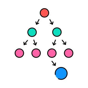 Breadth first search bfs icon color illustration Illustrazione stock