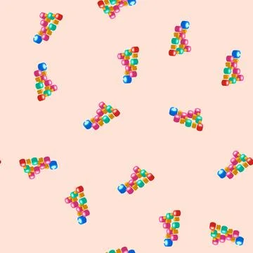 Breadth first search bfs isometric icon seamless pattern Illustrazione stock