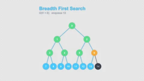 Breadth First Search Labeled Graph Traversal Animation Alpha 4K 스톡 동영상 339515388