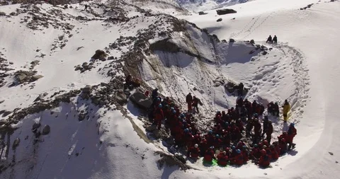 Breadthtaking view of peaks of Himalayan range Stock Footage 122421647
