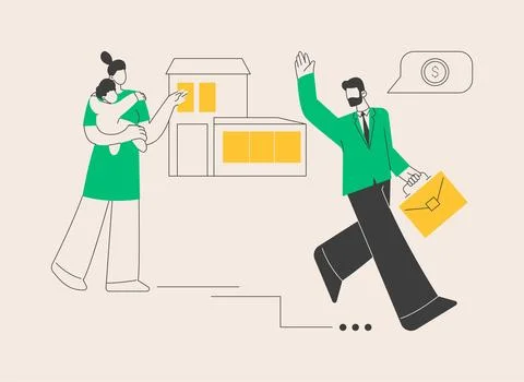Breadwinner abstract concept vector illustration. Stock Illustration