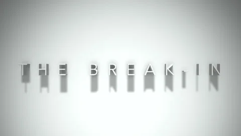 The break in 3D title animation white text on a white background Stock Footage 299429028