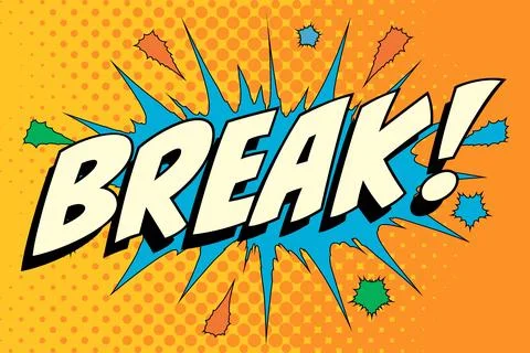 Break Abstract cartoon frame vector background. bubble halftone Stock Illustration