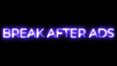 Break After Ads Neon Text Animation Vidéo 318339158