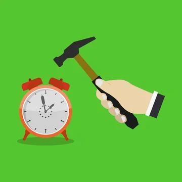 Break alarm clock illustrated on background Stock Illustration