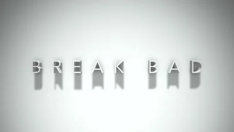 Break bad 3D title animation with shadows on a white background Stock Footage 296917631