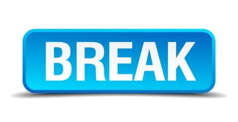 Break blue 3d realistic square isolated button Illustrazione stock