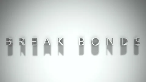Break bonds 3D title animation with shadows on a white background 動画素材 296917634