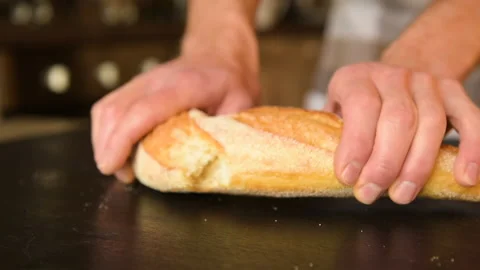Break the bread 1581 Stock Footage 147680084