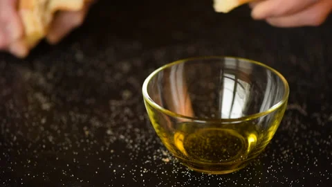 Break the bread 1585 Stock Footage 147680273