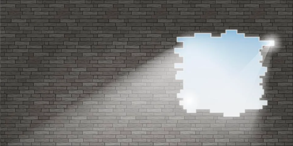 Break in the brick wall Stock Illustration