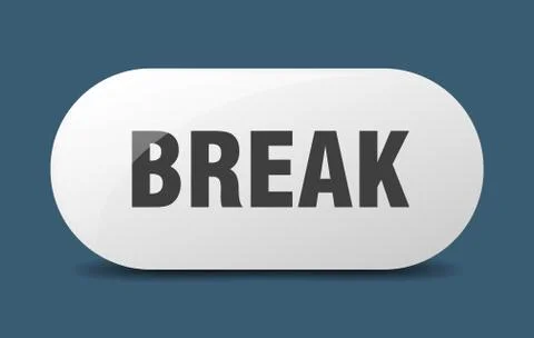 Break button. break sign. key. push button. Illustrazione stock