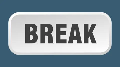 Break button. break square 3d push button Illustrazione stock