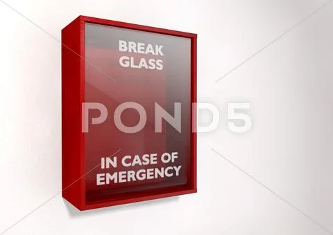 Break in case of emergency red box Stock Illustration