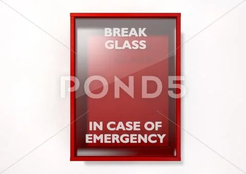 Break in case of emergency red box Stock Illustration