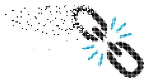Break Chain Link Decomposed Pixel Icon 스톡 일러스트