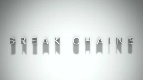 break chains 3D title animation white te... | Stock Video | Pond5