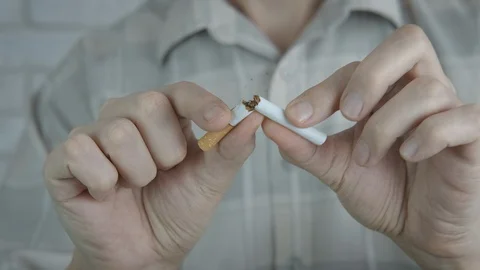 Break a cigarette. Stock Footage 127831131
