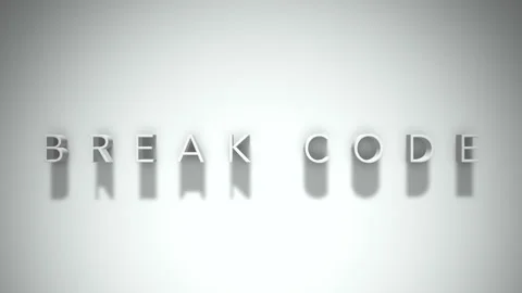 Break code 3D title animation with shadows on a white background Stock Footage 296917659
