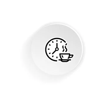Break coffee time icon, tea. Vector on isolated white background. EPS 10 Illustrazione stock