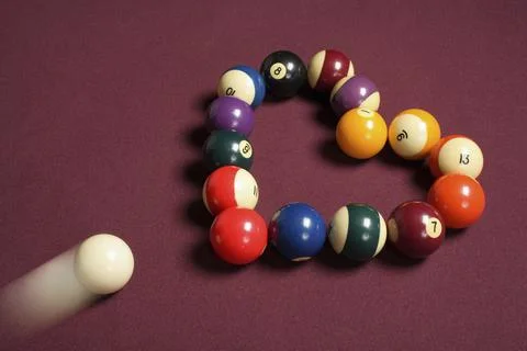 Break up concept using billiard balls Stock Photos
