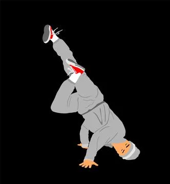 Break dance boy vector illustration isolated on background イラスト素材