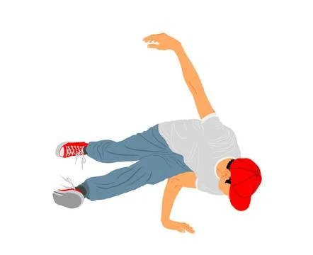 Break dance boy vector illustration isolated on background Stock Illustration