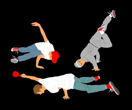 Break dance boy vector illustration isolated on background Stock Illustration