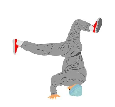 Break dance boy vector illustration isolated on white background. イラスト素材