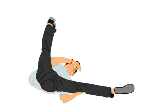 Break dance boy vector illustration isolated on white background Иллюстрация