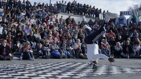 Break dance head spin slow motion Stock Footage 103177051