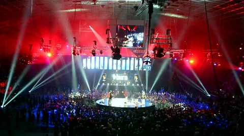 Break-dance show Burn Battle School 2014 in Kiev, Ukraine. Video stock 41551822