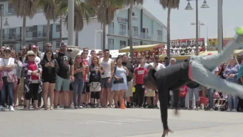 Break Dancer performing his routine Stock-Footage 136131222