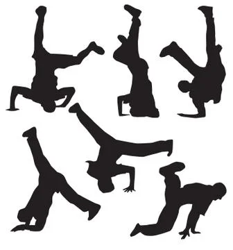 Break dancer silhouette Illustrazione stock