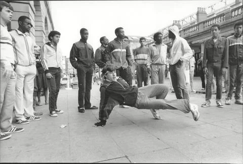 Break Dancing Dancers Dancing In Covent Garden London B-boying Or Breaking Often Stock Photos