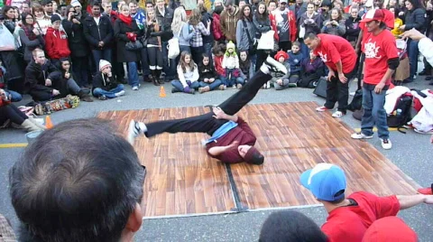 Break Dancing on the Street 5 Stock Footage 647094